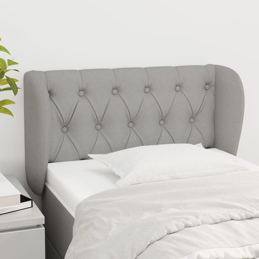 Tête de lit avec oreilles Gris clair 83x23x78/88 cm Tissu - XIOS