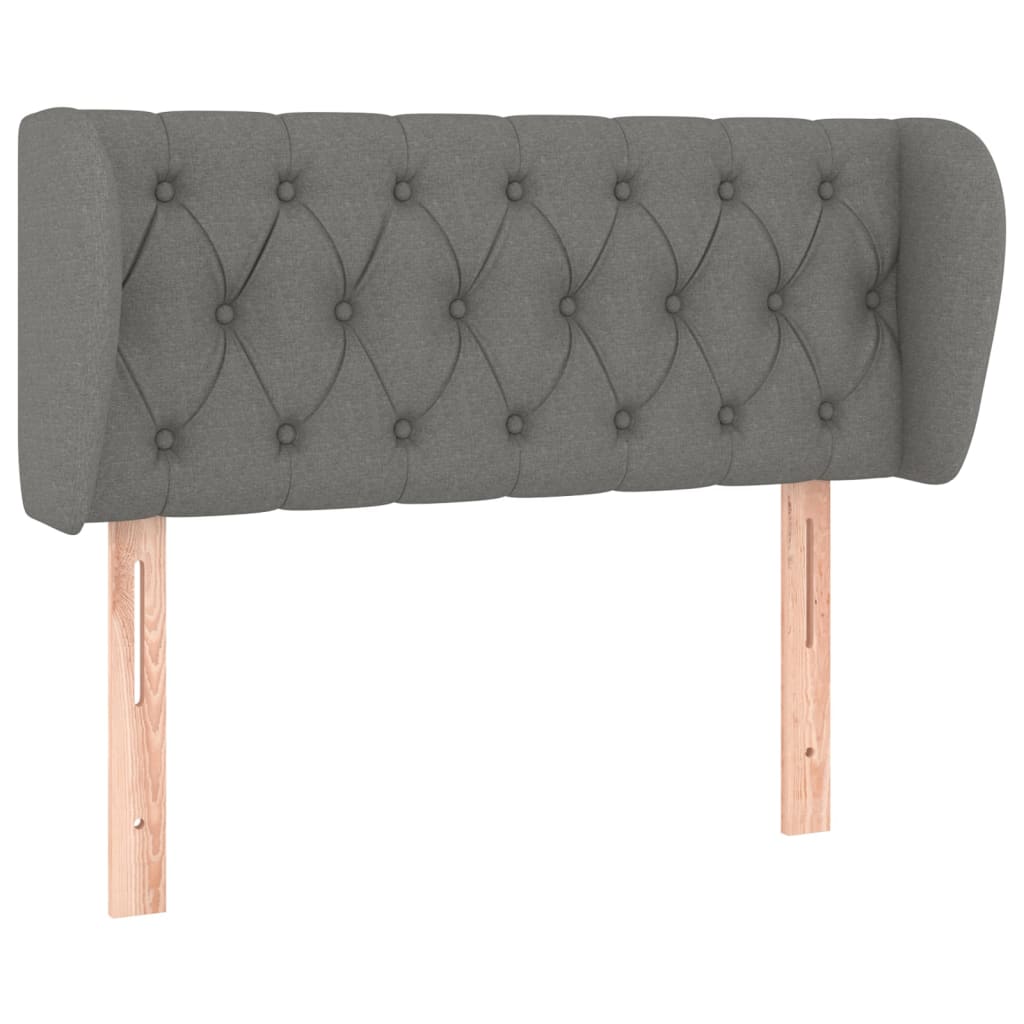 Tête de lit avec oreilles Gris foncé 93x23x78/88 cm Tissu - XIOS
