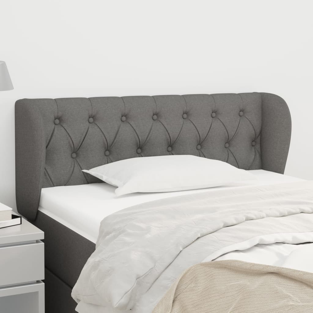 Tête de lit avec oreilles Gris foncé 93x23x78/88 cm Tissu - XIOS
