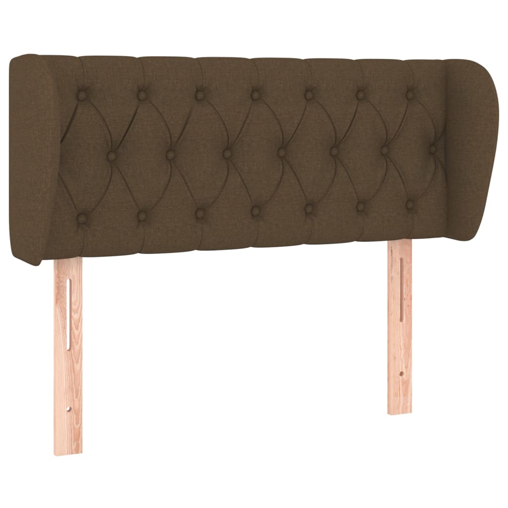 Tête de lit avec oreilles Marron foncé 93x23x78/88 cm Tissu Têtes et pieds de lit vidaXL