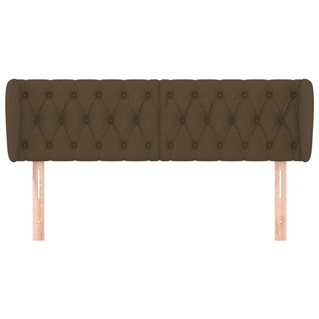 Tête de lit avec oreilles Marron foncé 147x23x78/88 cm Tissu - XIOS