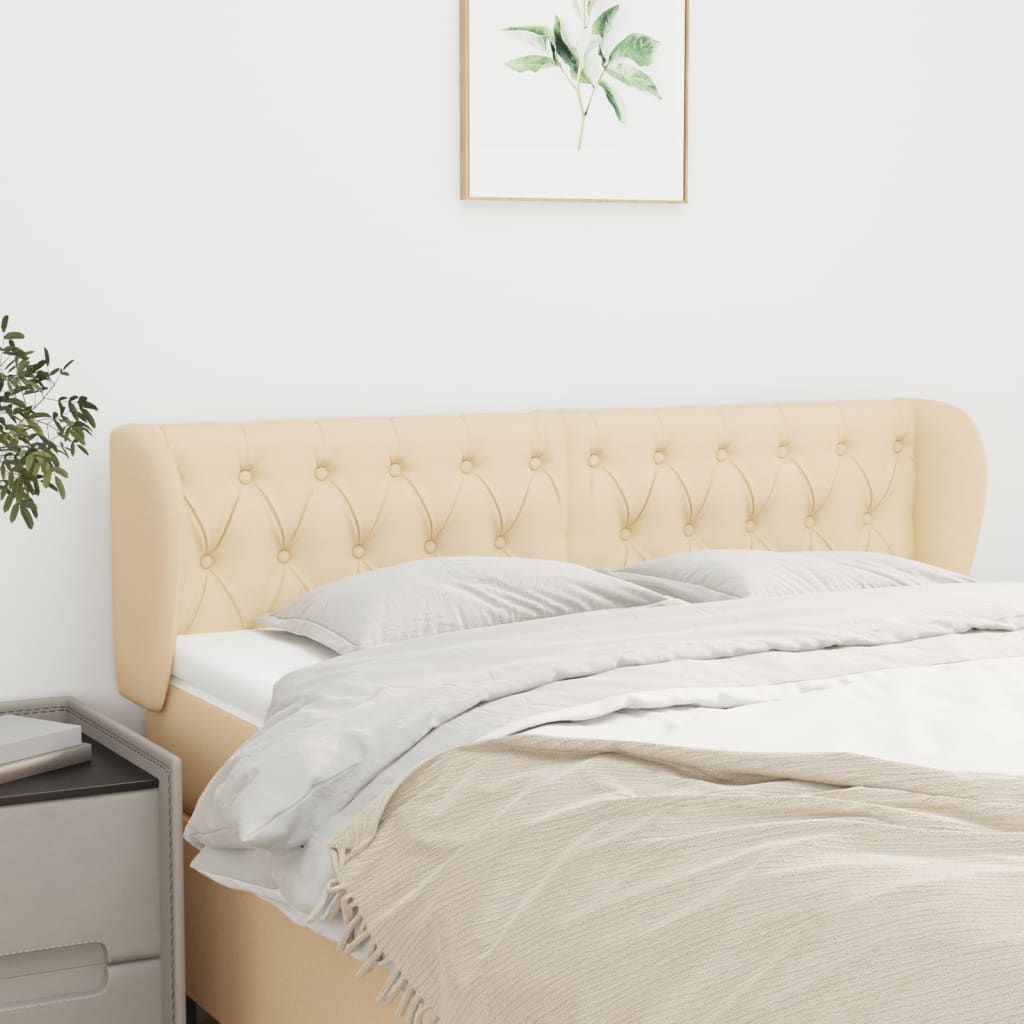 Tête de lit avec oreilles Crème 163x23x78/88 cm Tissu - XIOS