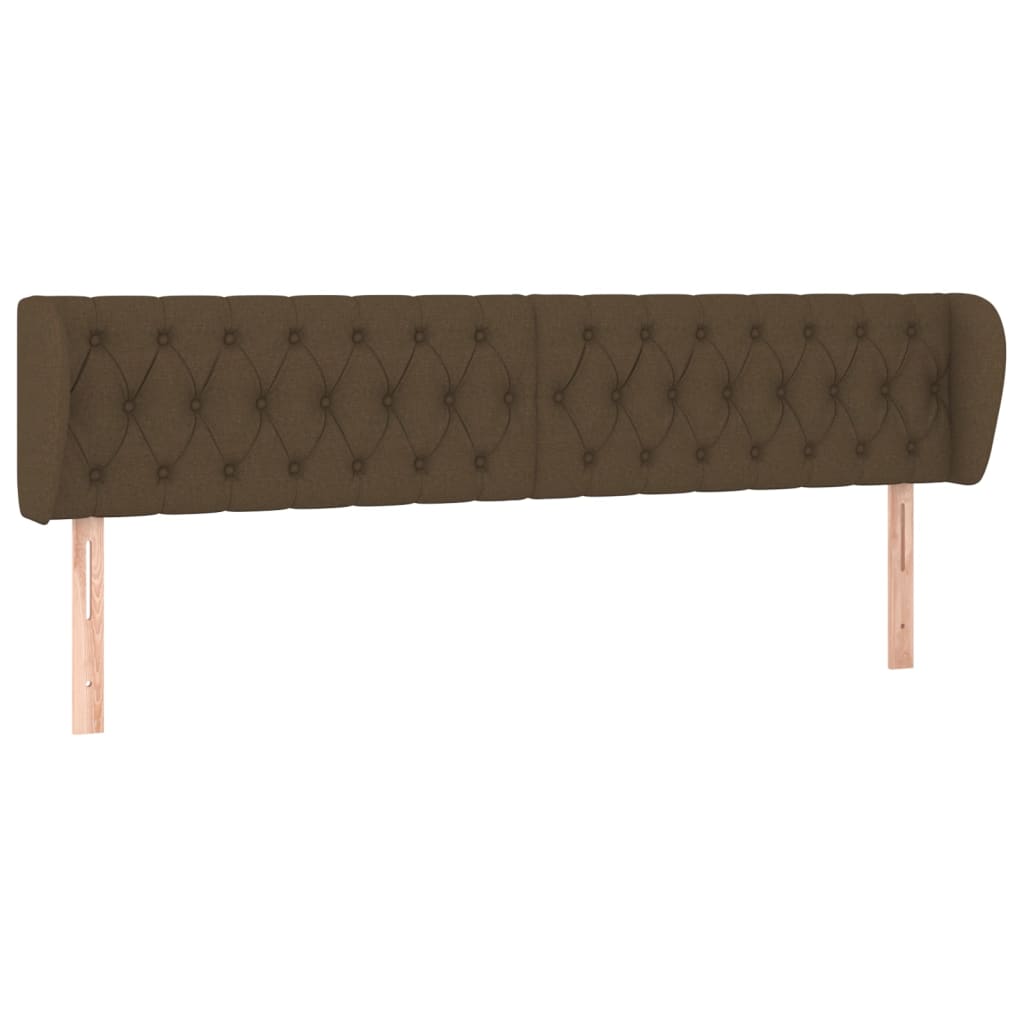 Tête de lit avec oreilles Marron foncé 183x23x78/88 cm Tissu Têtes et pieds de lit vidaXL