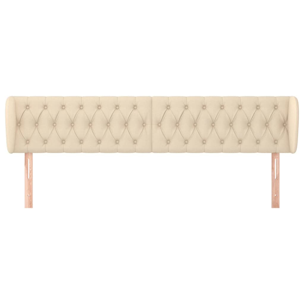 Tête de lit avec oreilles Crème 183x23x78/88 cm Tissu - XIOS