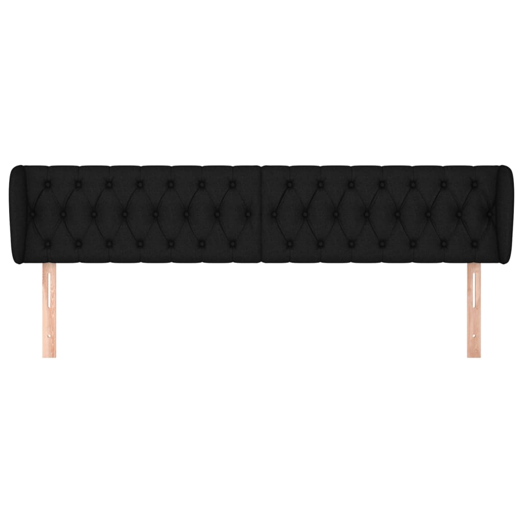 Tête de lit avec oreilles Noir 203x23x78/88 cm Tissu - XIOS