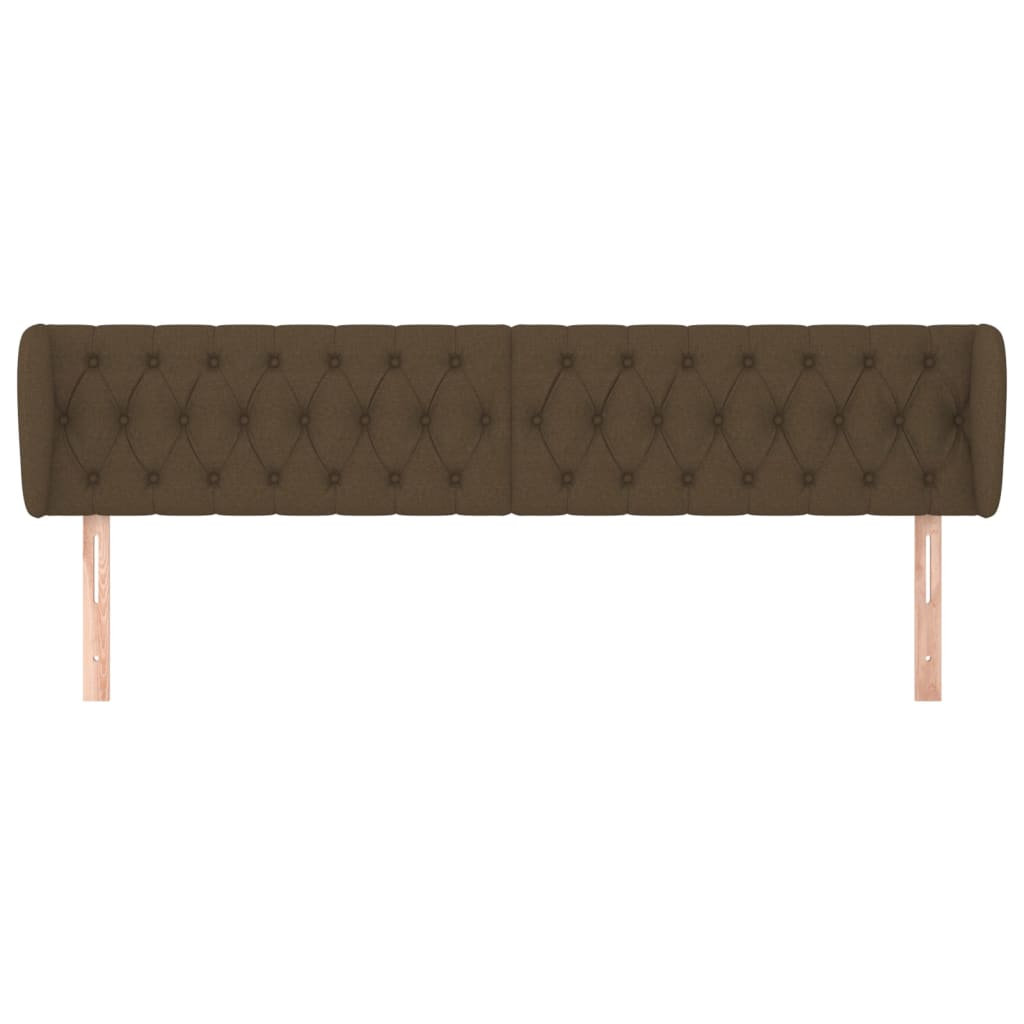 Tête de lit avec oreilles Marron foncé 203x23x78/88 cm Tissu - XIOS