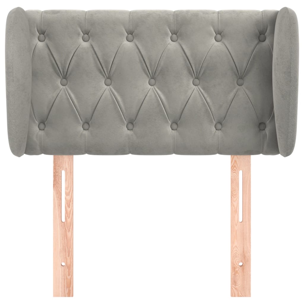 Tête de lit avec oreilles Gris clair 83x23x78/88 cm Velours - XIOS