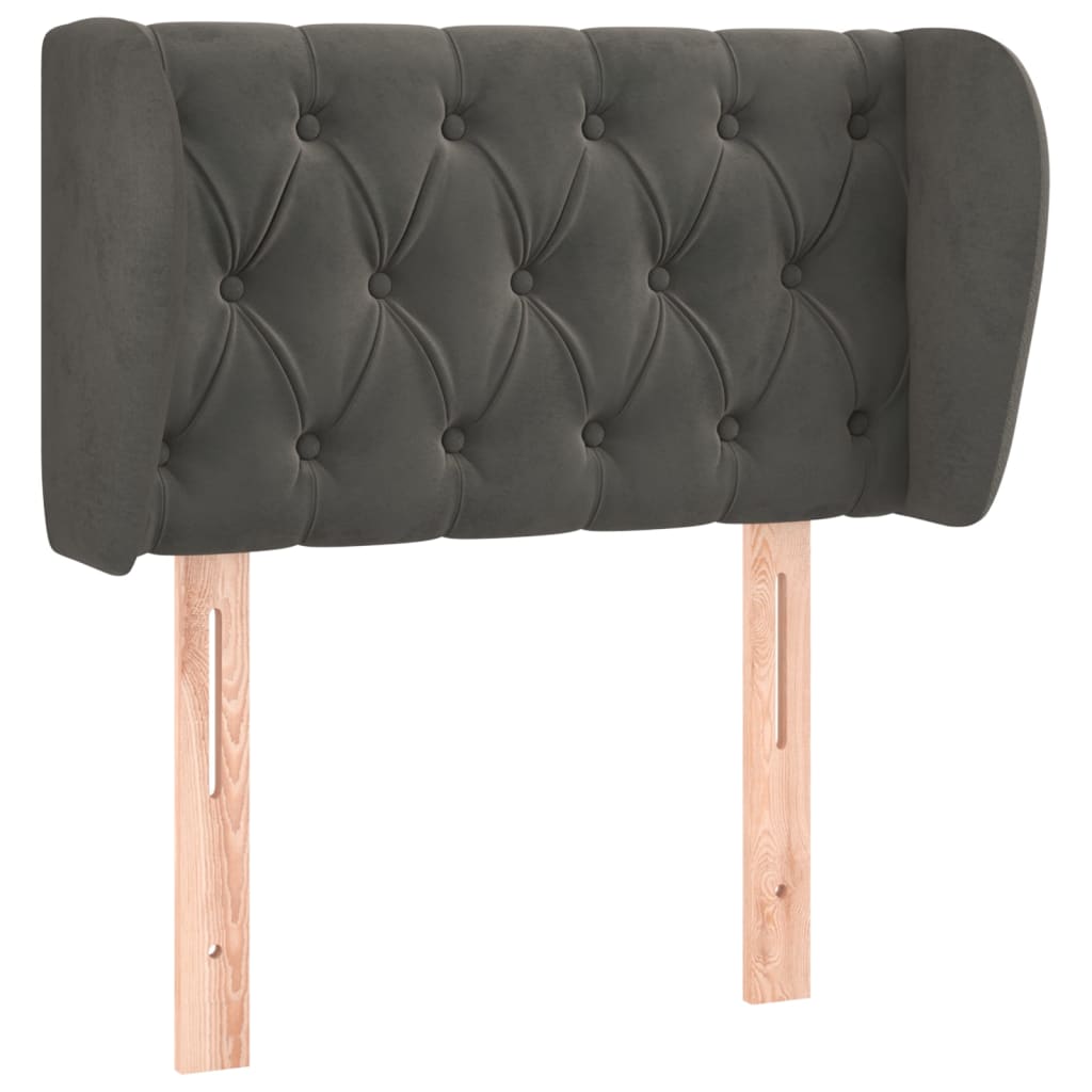 Tête de lit avec oreilles Gris foncé 83x23x78/88 cm Velours - XIOS