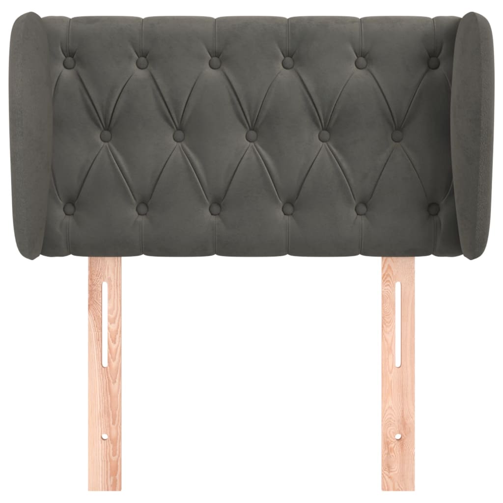 Tête de lit avec oreilles Gris foncé 83x23x78/88 cm Velours - XIOS