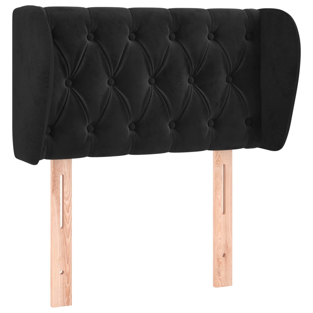 Tête de lit avec oreilles Noir 83x23x78/88 cm Velours - XIOS