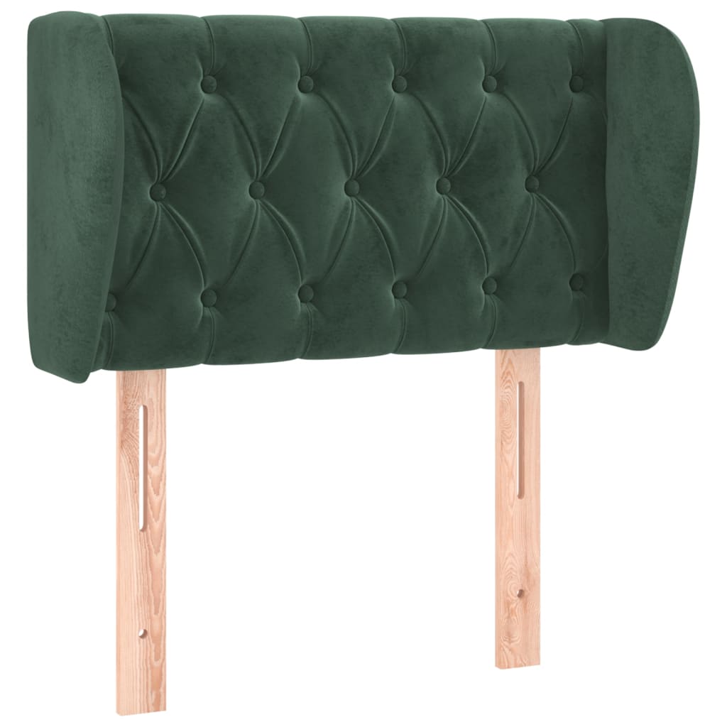 Tête de lit avec oreilles Vert foncé 83x23x78/88 cm Velours - XIOS