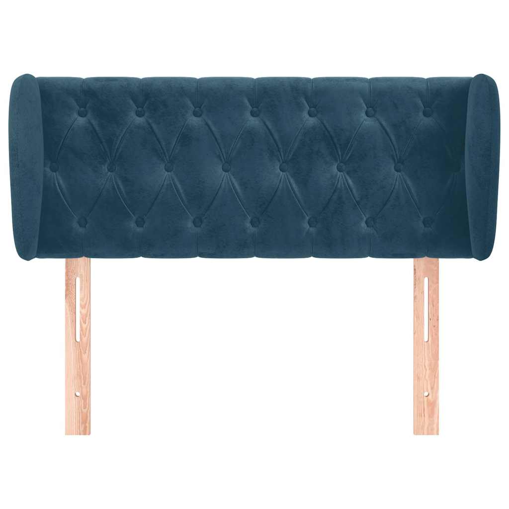 Tête de lit avec oreilles Bleu foncé 93x23x78/88 cm Velours - XIOS