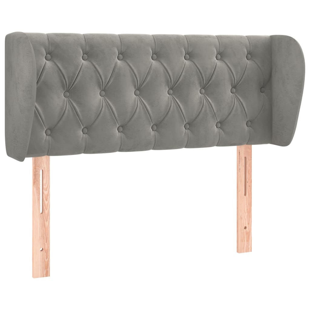 Tête de lit avec oreilles Gris clair 103x23x78/88 cm Velours - XIOS