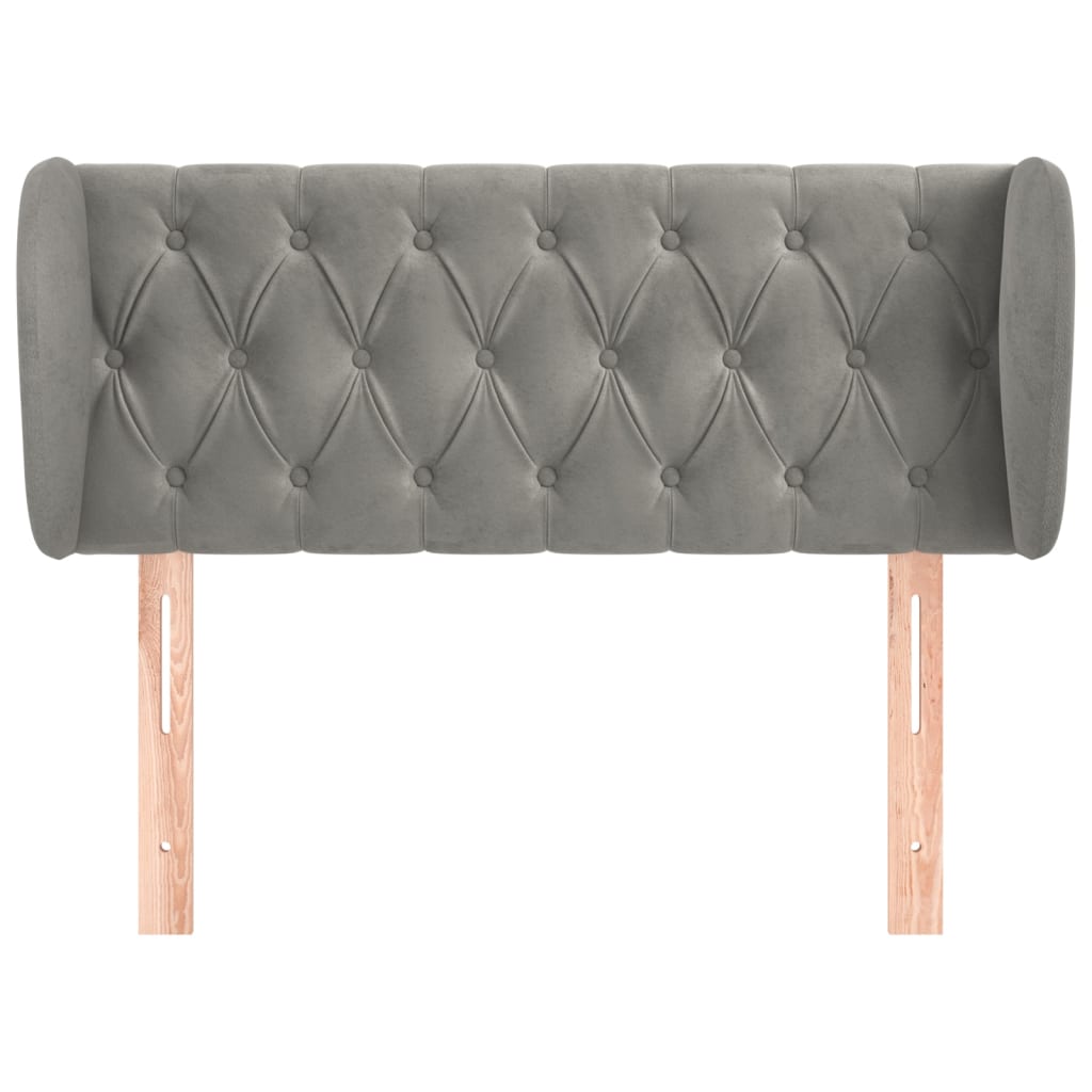 Tête de lit avec oreilles Gris clair 103x23x78/88 cm Velours - XIOS