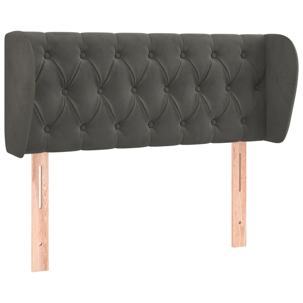 Tête de lit avec oreilles Gris foncé 103x23x78/88 cm Velours - XIOS