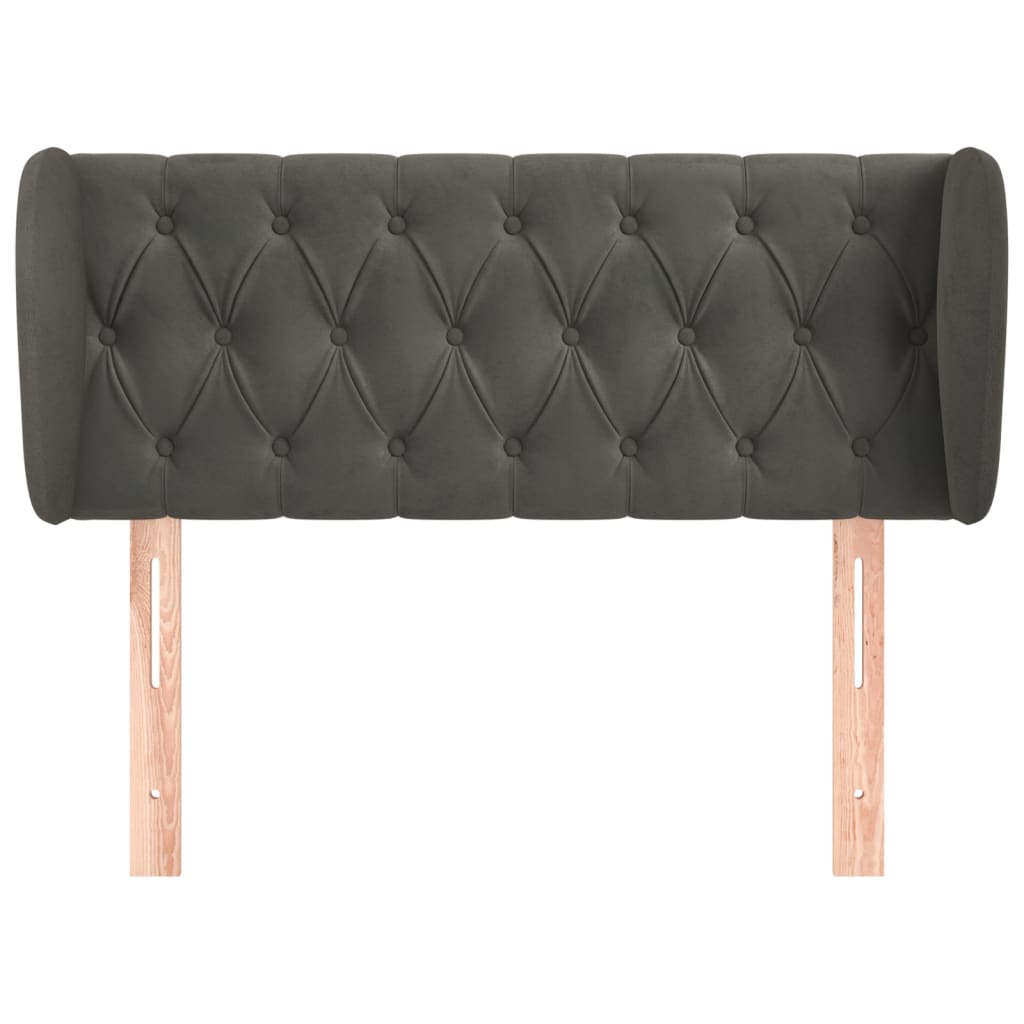 Tête de lit avec oreilles Gris foncé 103x23x78/88 cm Velours - XIOS