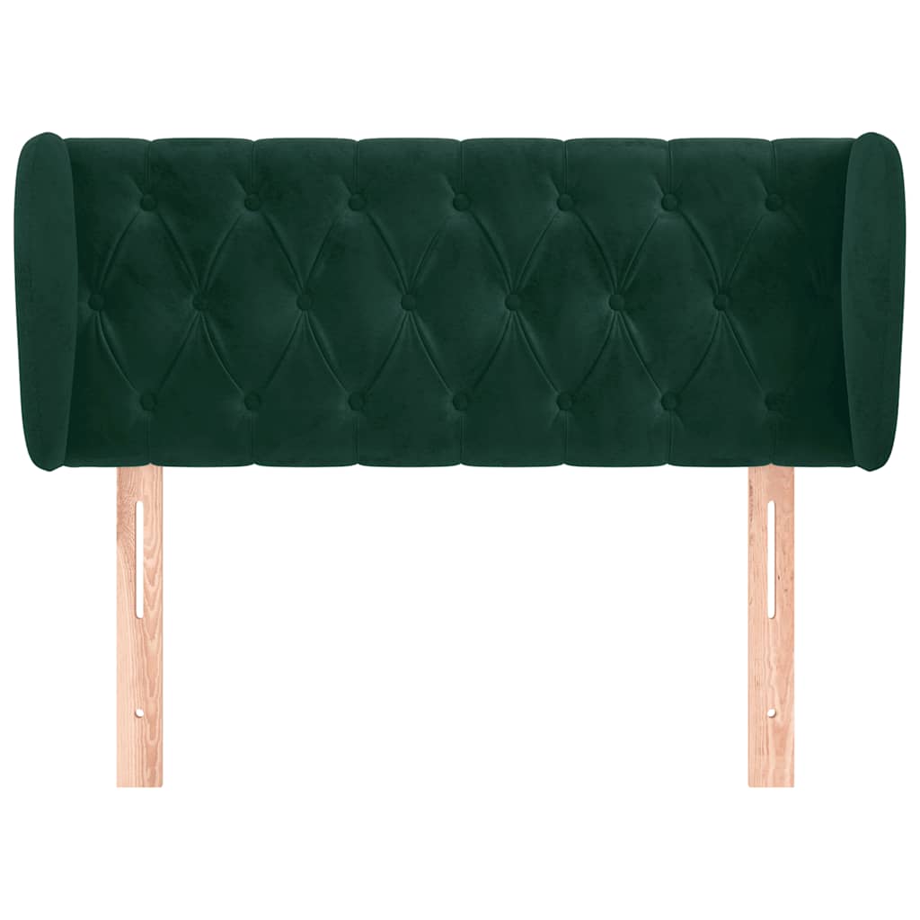 Tête de lit avec oreilles Vert foncé 103x23x78/88 cm Velours - XIOS