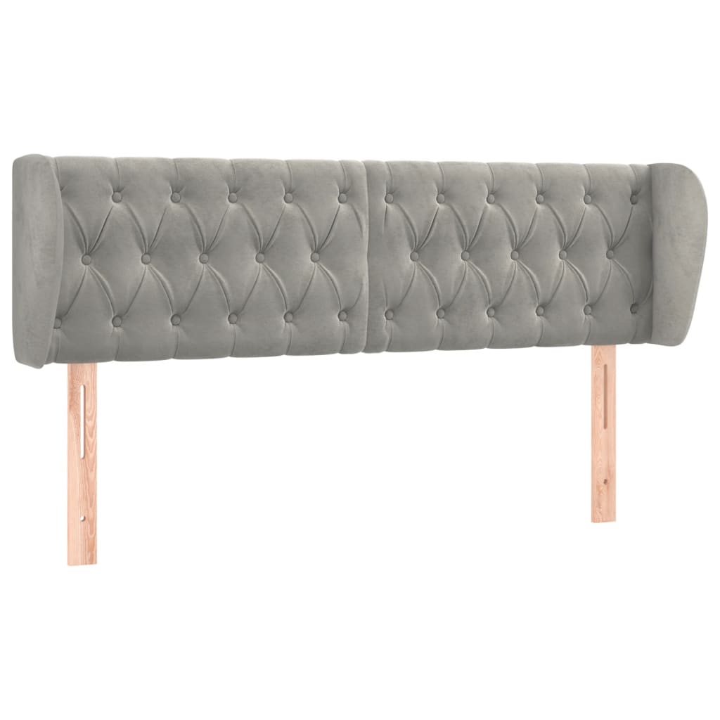 Tête de lit avec oreilles Gris clair 147x23x78/88 cm Velours - XIOS