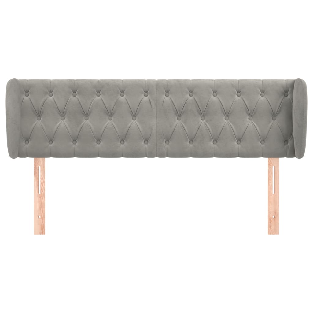 Tête de lit avec oreilles Gris clair 147x23x78/88 cm Velours - XIOS