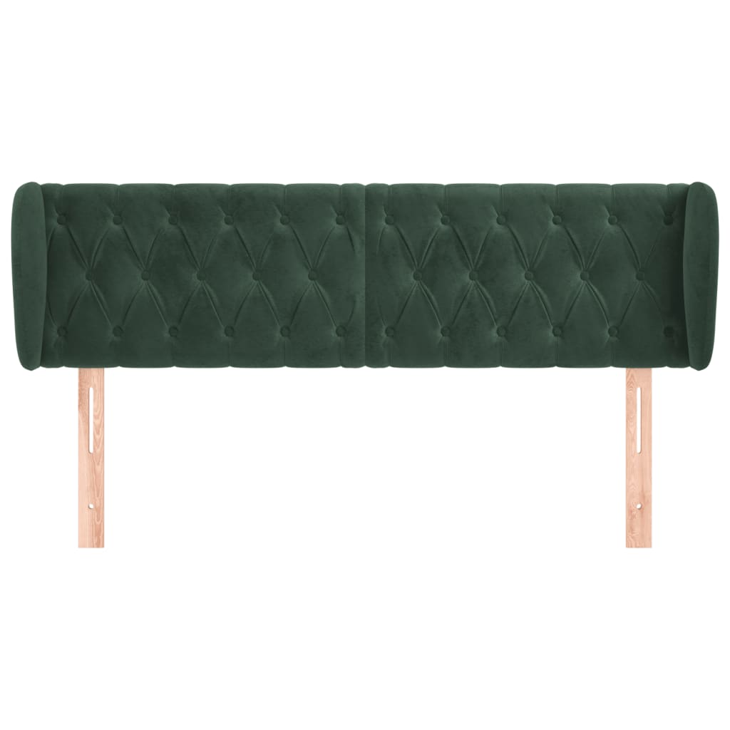 Tête de lit avec oreilles Vert foncé 147x23x78/88 cm Velours - XIOS