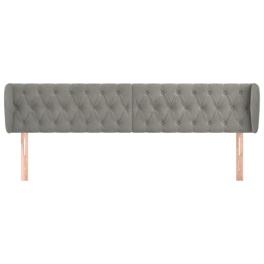 Tête de lit avec oreilles Gris clair 183x23x78/88 cm Velours - XIOS