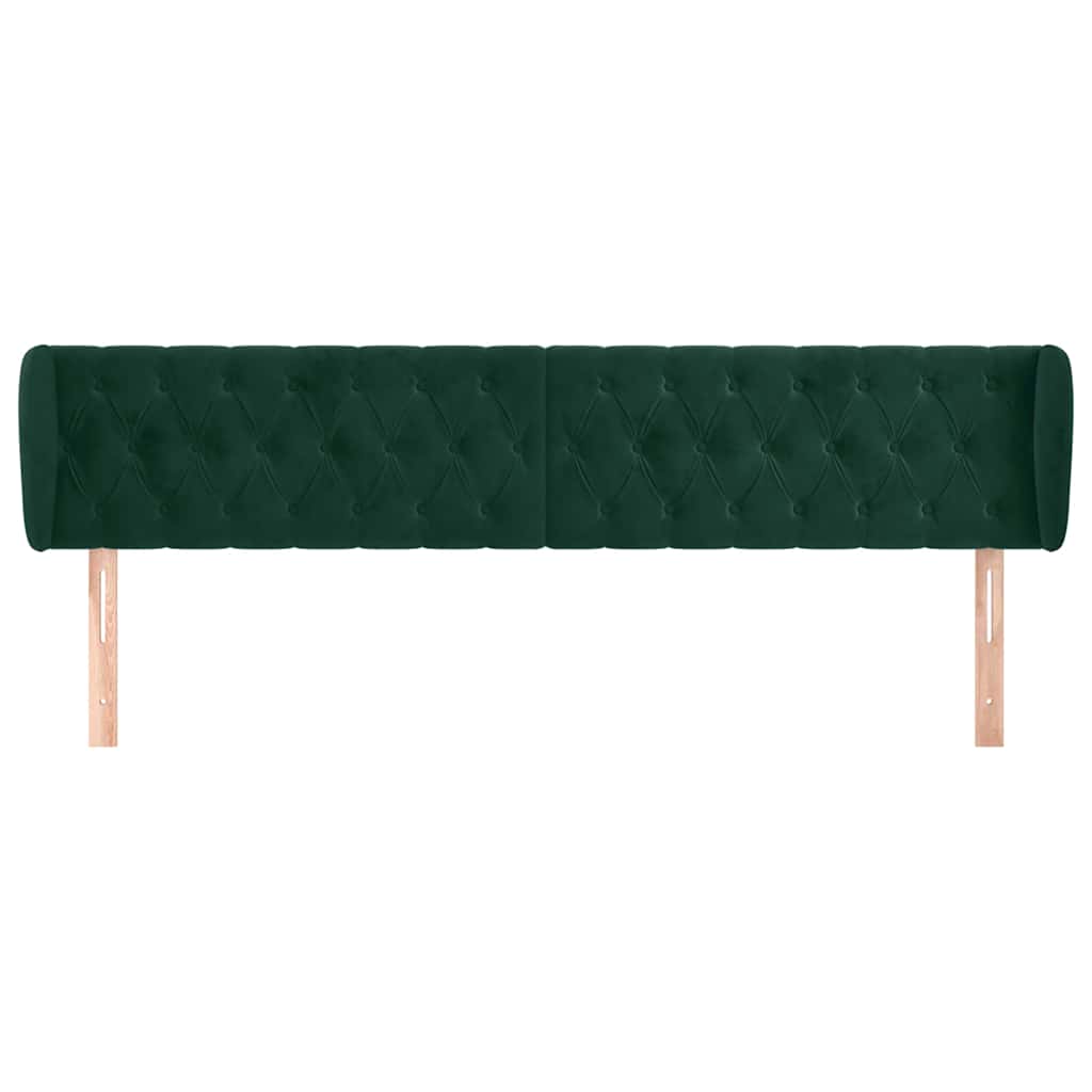 Tête de lit avec oreilles Vert foncé 183x23x78/88 cm Velours - XIOS