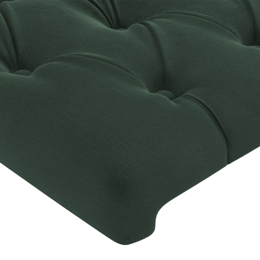 Tête de lit avec oreilles Vert foncé 203x23x78/88 cm Velours Têtes et pieds de lit vidaXL