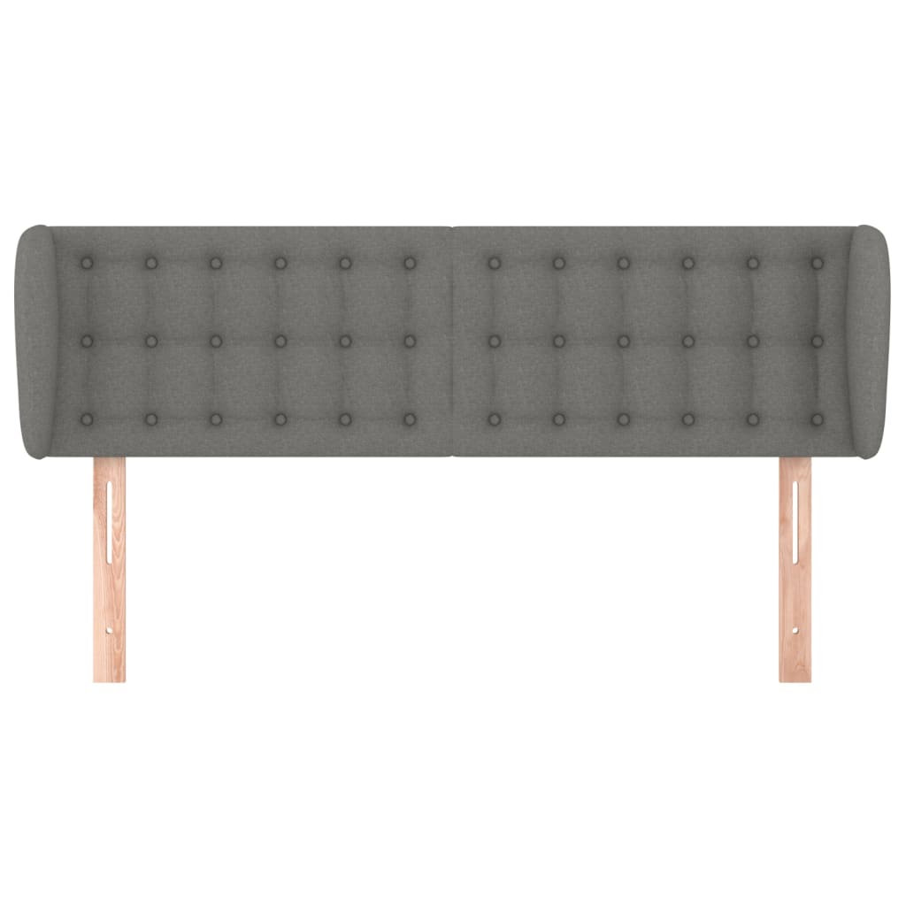 Tête de lit avec oreilles Gris foncé 147x23x78/88 cm Tissu - XIOS