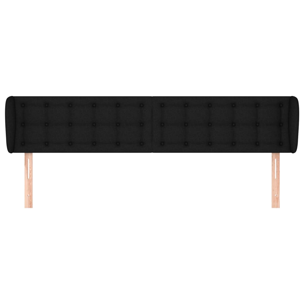 Tête de lit avec oreilles Noir 203x23x78/88 cm Tissu - XIOS