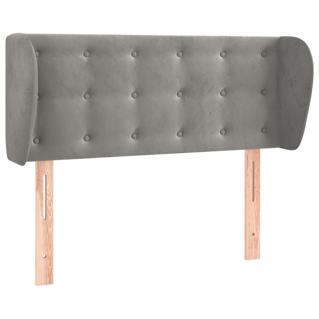 Tête de lit avec oreilles Gris clair 93x23x78/88 cm Velours - XIOS
