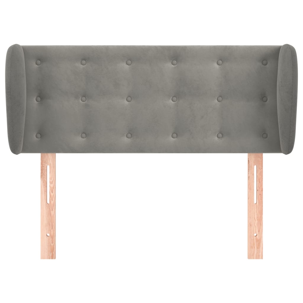 Tête de lit avec oreilles Gris clair 93x23x78/88 cm Velours - XIOS