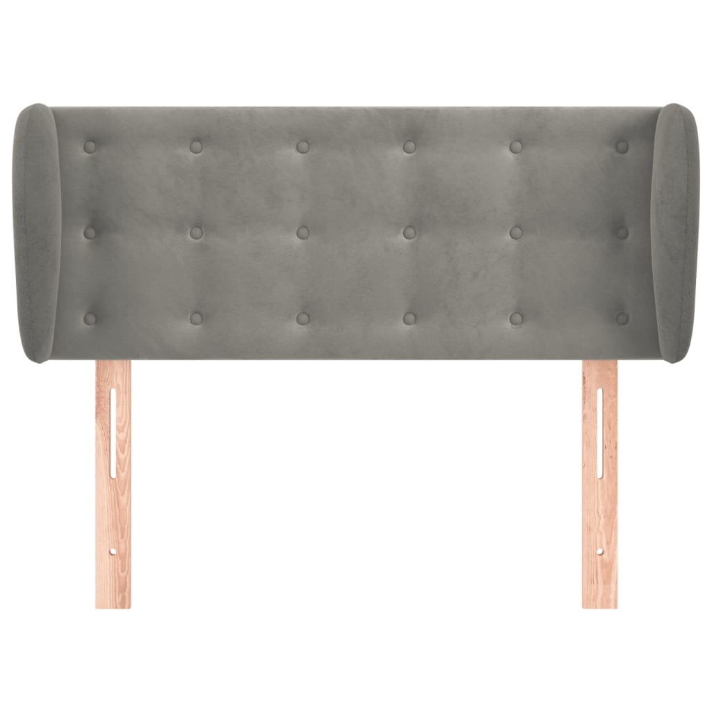 Tête de lit avec oreilles Gris clair 103x23x78/88 cm Velours - XIOS
