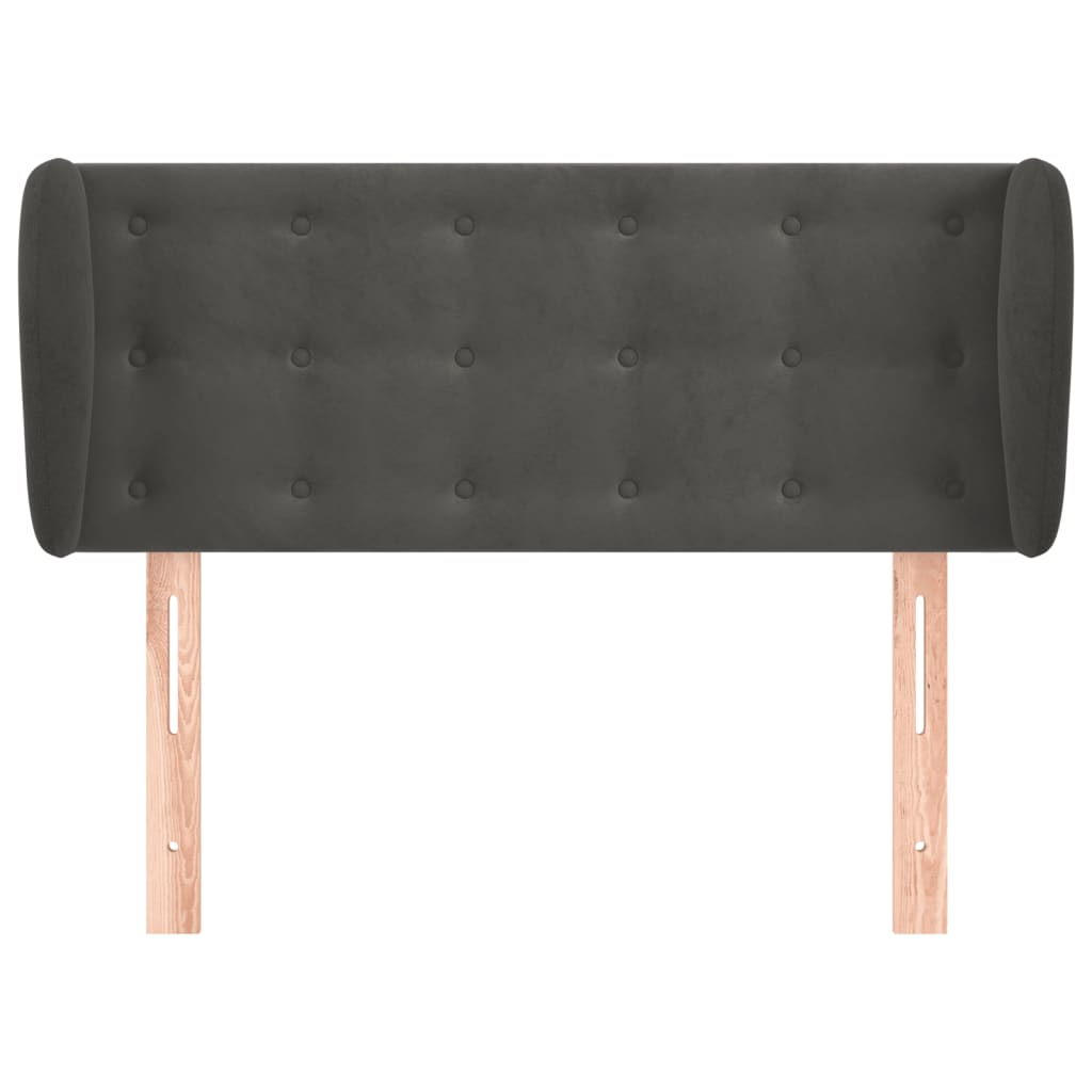 Tête de lit avec oreilles Gris foncé 103x23x78/88 cm Velours - XIOS