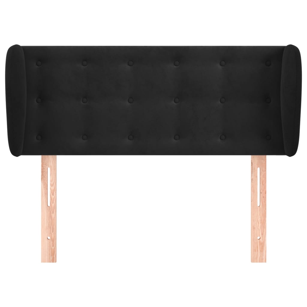 Tête de lit avec oreilles Noir 103x23x78/88 cm Velours - XIOS