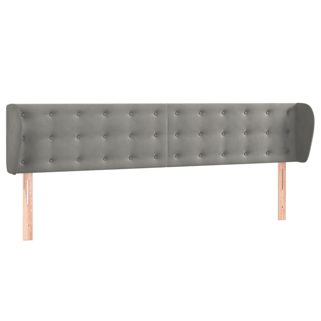 Tête de lit avec oreilles Gris clair 183x23x78/88 cm Velours - XIOS
