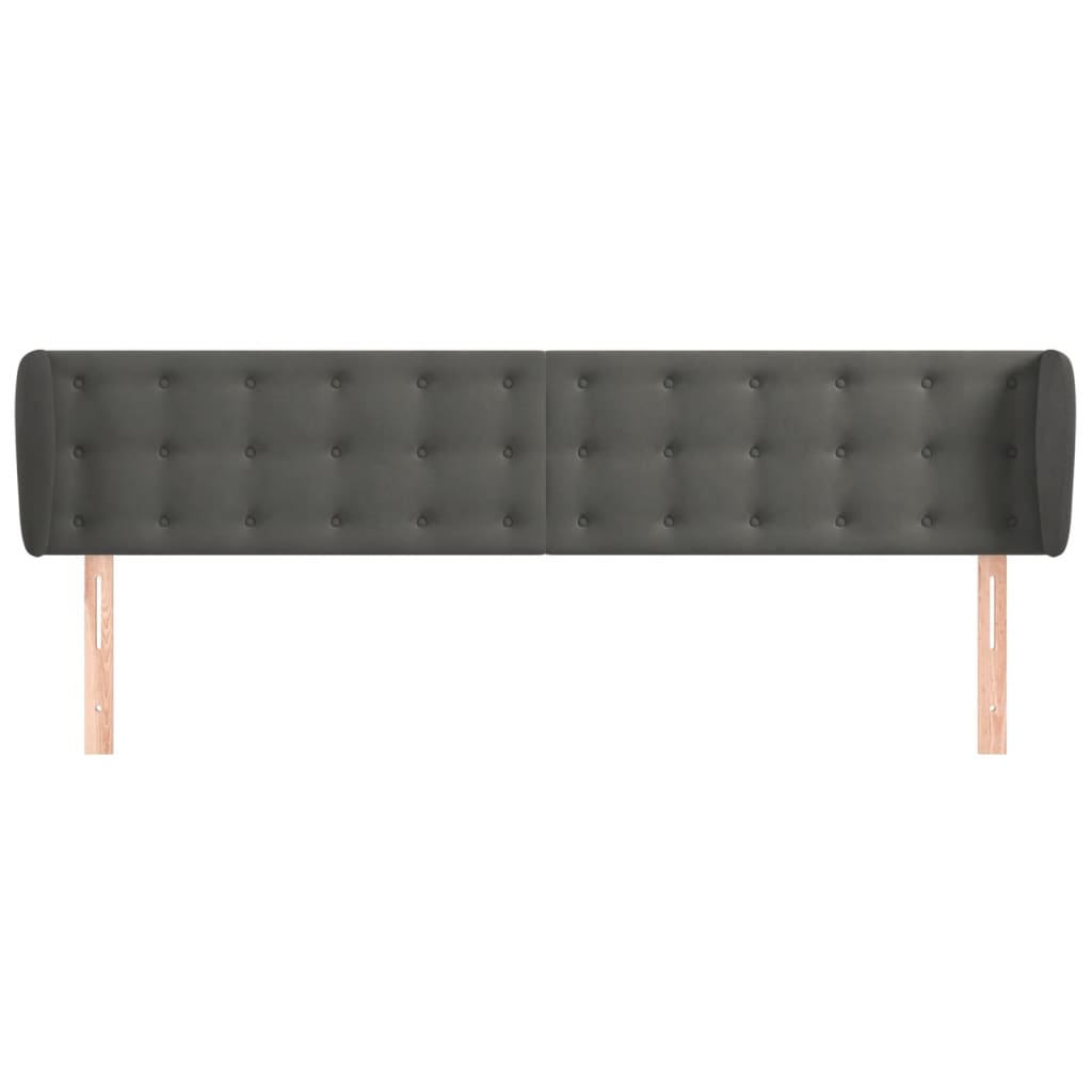 Tête de lit avec oreilles Gris foncé 183x23x78/88 cm Velours - XIOS