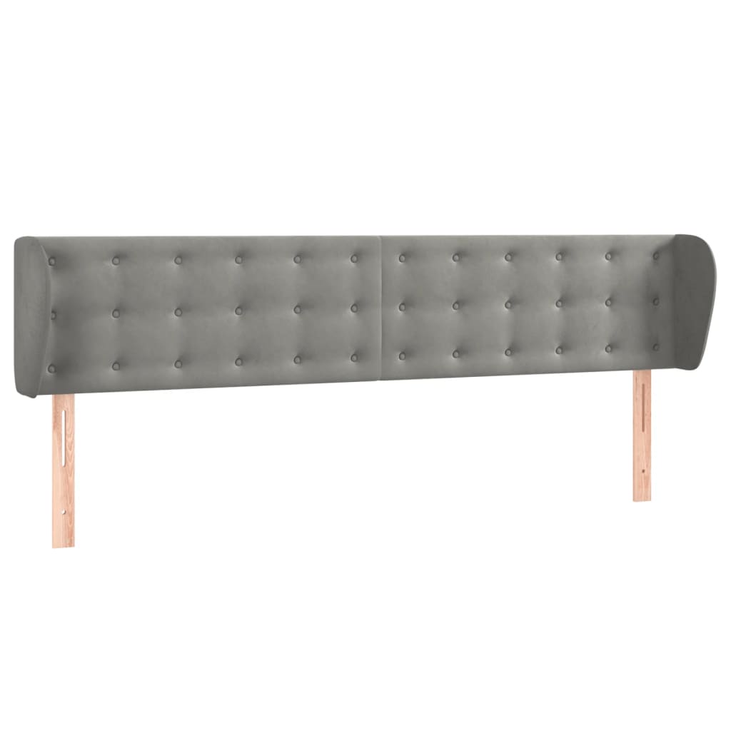 Tête de lit avec oreilles Gris clair 203x23x78/88 cm Velours - XIOS