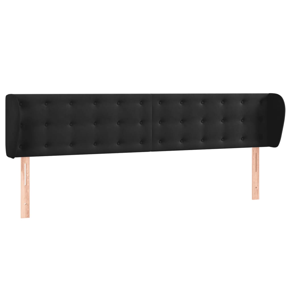 Tête de lit avec oreilles Noir 203x23x78/88 cm Velours - XIOS