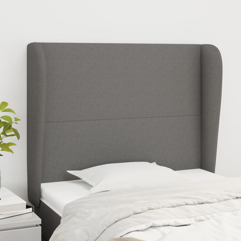 Tête de lit avec oreilles Gris foncé 83x23x118/128 cm Tissu - XIOS