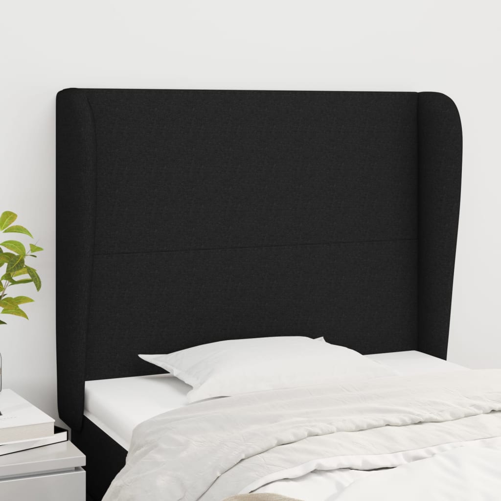 Tête de lit avec oreilles Noir 83x23x118/128 cm Tissu - XIOS