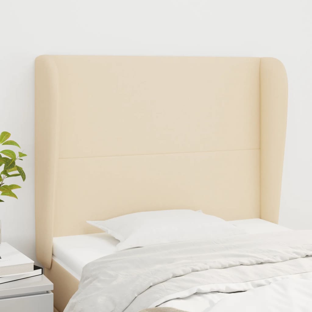 Tête de lit avec oreilles Crème 83x23x118/128 cm Tissu - XIOS