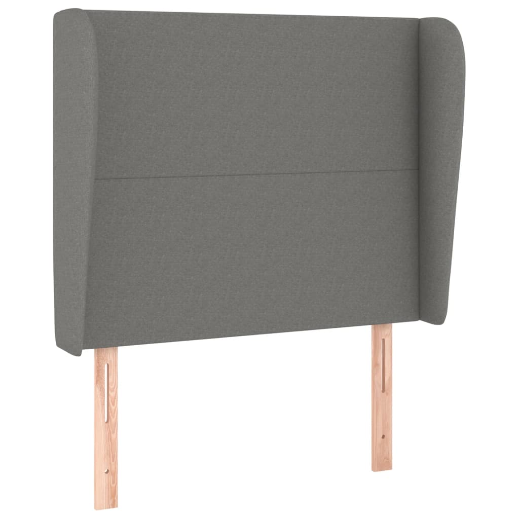 Tête de lit avec oreilles Gris foncé 93x23x118/128 cm Tissu - XIOS