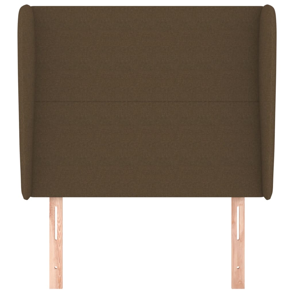 Tête de lit avec oreilles Marron foncé 93x23x118/128 cm Tissu - XIOS