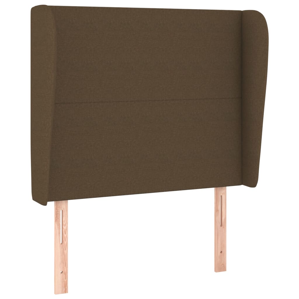 Tête de lit avec oreilles Marron foncé 103x23x118/128 cm Tissu - XIOS