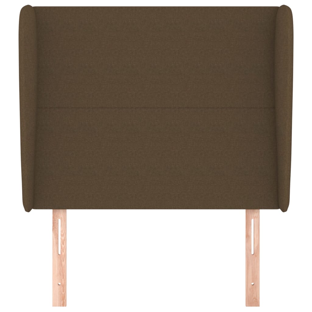 Tête de lit avec oreilles Marron foncé 103x23x118/128 cm Tissu - XIOS