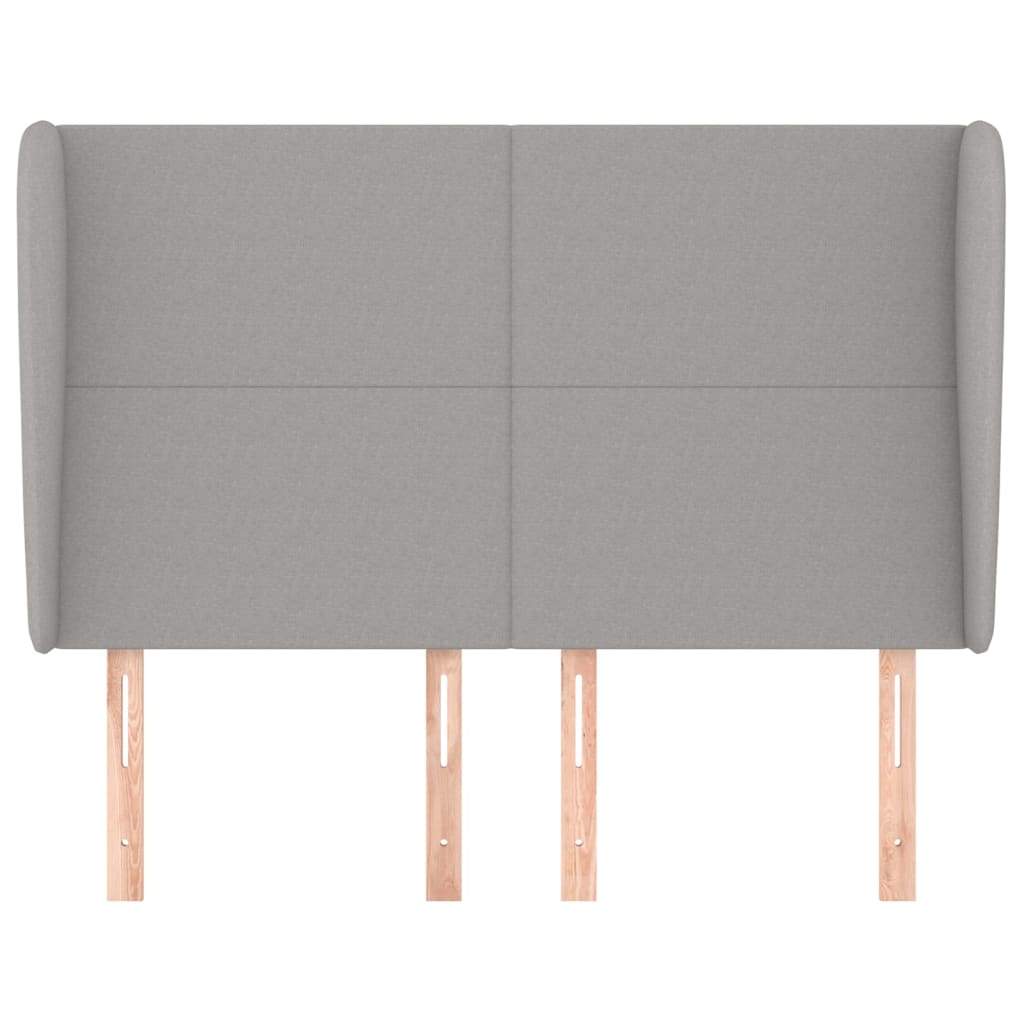 Tête de lit avec oreilles Gris clair 147x23x118/128 cm Tissu - XIOS