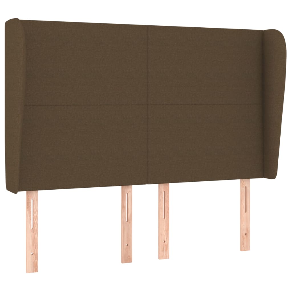 Tête de lit avec oreilles Marron foncé 147x23x118/128 cm Tissu - XIOS