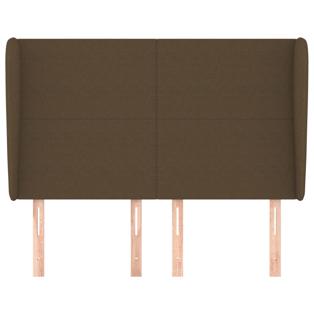 Tête de lit avec oreilles Marron foncé 147x23x118/128 cm Tissu - XIOS