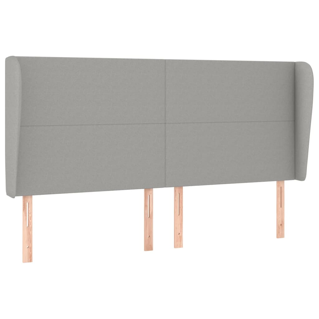 Tête de lit avec oreilles Gris clair 163x23x118/128 cm Tissu - XIOS