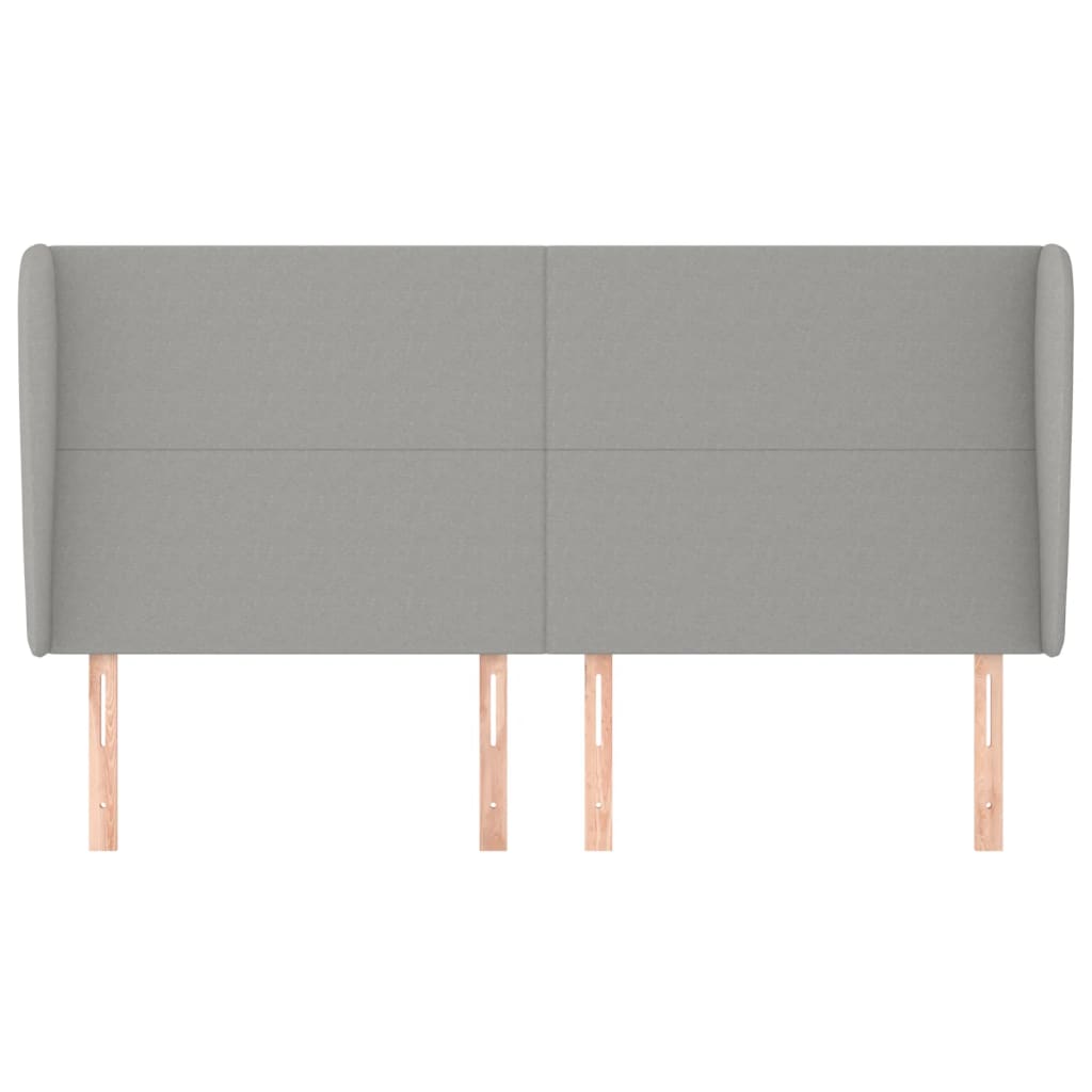 Tête de lit avec oreilles Gris clair 163x23x118/128 cm Tissu - XIOS